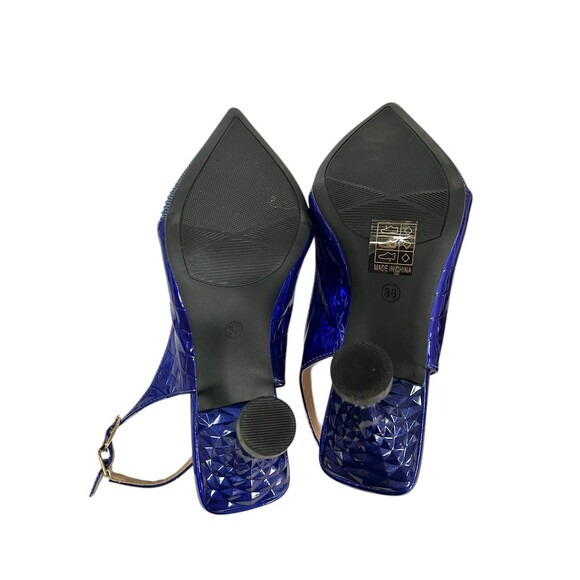 Blue Rhinestone Pointed Toe Slingback Pump High Heel Size 7.5 US (38) - Picture 6 of 6